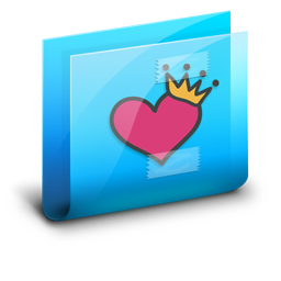 Folder Queen Heart Blue Icon 256x256 png